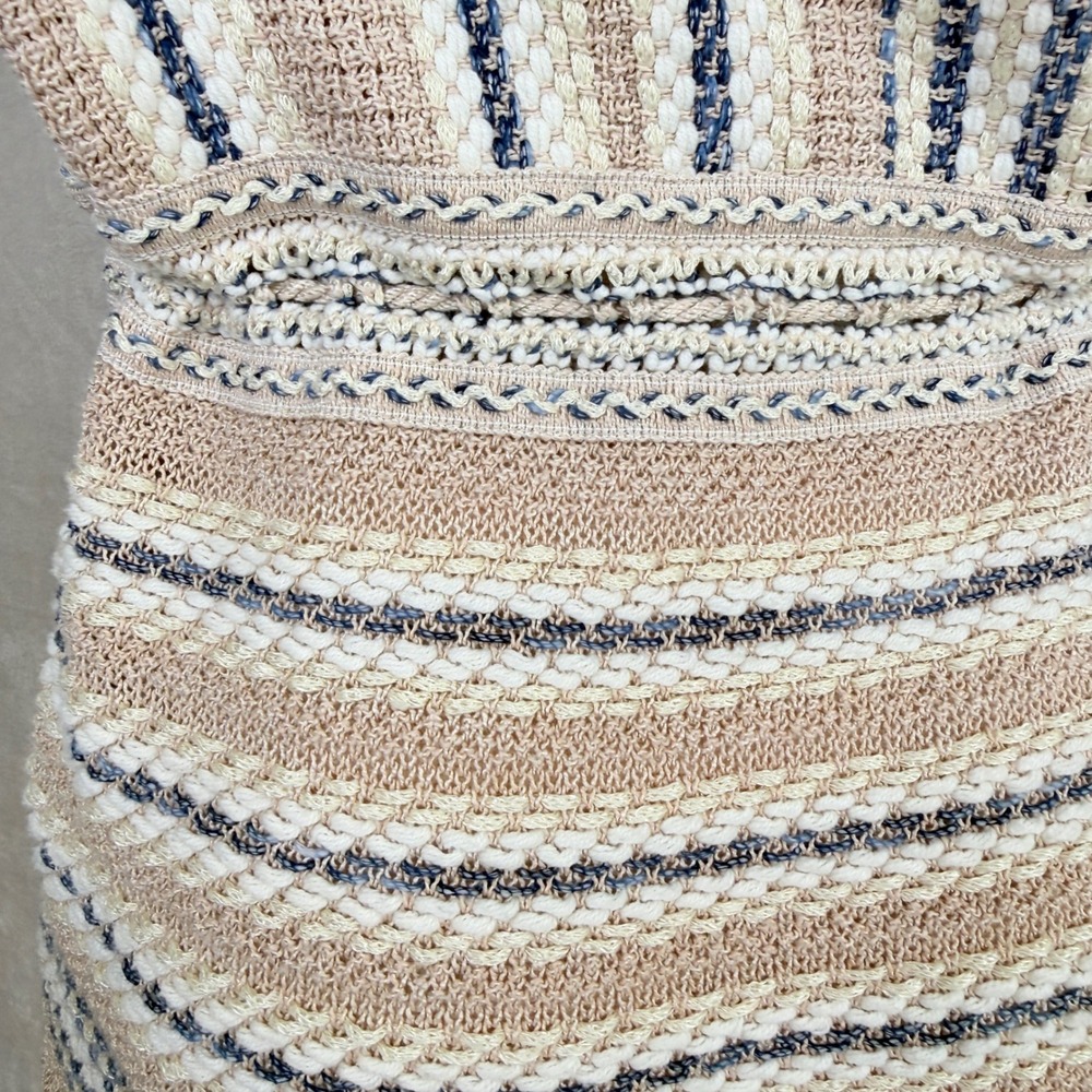Chicos Size 2 Womens Large Knit Open Front Tie Waist Top Vacation Beach Resort - Picture 6 of 8